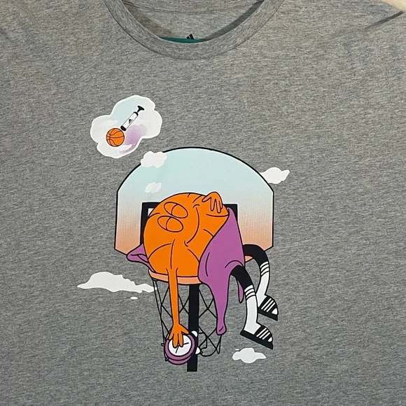 2XL‎ adidas Limited Men's Slept on Tee Basketball Medium Heather Gray Heather - Picture 5 of 8